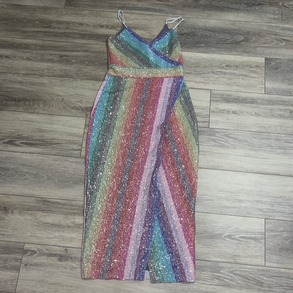 SAYLOR Women’s rainbow midi dress